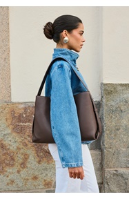 BUBBLEROOM Faux Leather Tote Bag