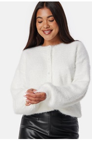 BUBBLEROOM Fluffy Knitted Pearl Cardigan