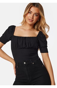 BUBBLEROOM Rushed Square Neck Short Sleeve Top