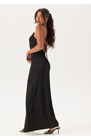 Bubbleroom Occasion Tie Back Satin Gown