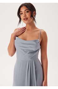 Bubbleroom Occasion Waterfall Slit Satin Gown