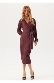 BUBBLEROOM  Pleated Wrap Dress