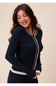 Happy Holly Contrast Knitted Cardigan