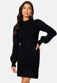 BUBBLEROOM CC Chunky knitted wool mix short dress Black bubbleroom.se
