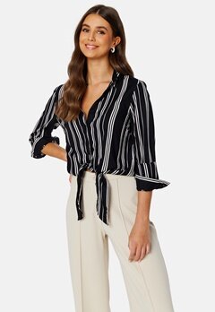 BUBBLEROOM Leona knot shirt Black / Offwhite bubbleroom.se