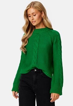 BUBBLEROOM Marina cable knit sweater Green bubbleroom.se