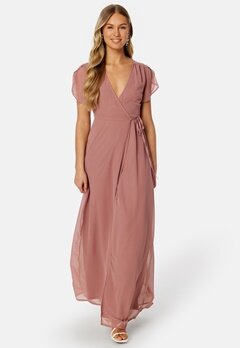 Bubbleroom Occasion Grienne Wrap Gown Old rose bubbleroom.se