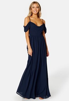 Bubbleroom Occasion Loreen Gown Dark blue bubbleroom.se