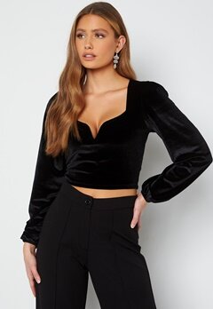 Hoodie Crop Peplum Sleeves True Black Miinto Dames Kleding Tops & Shirts Tops Crop Tops 