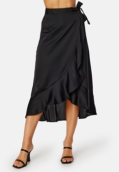 BUBBLEROOM Villima satin skirt Black bubbleroom.se