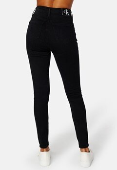 Calvin Klein Jeans High Rise Super Skinny Ankle 1BY Denim Black bubbleroom.se