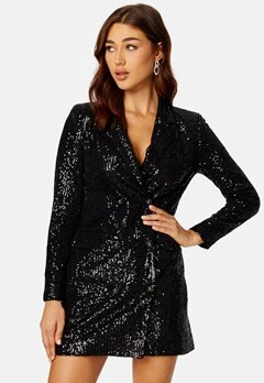 FOREVER NEW Jordan Sequin Blazer Dress Black bubbleroom.se