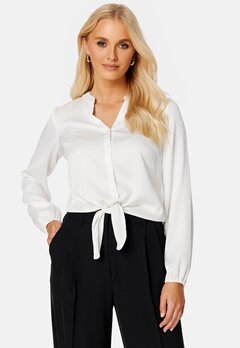Happy Holly Graci knot blouse Offwhite bubbleroom.se