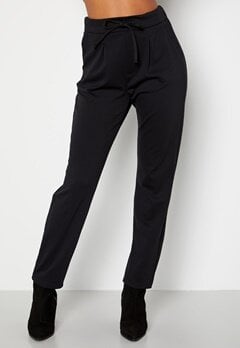 Happy Holly Mathilda high waist tricot pants Black bubbleroom.se