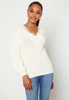 Happy Holly Wendy lace sweater Offwhite bubbleroom.se