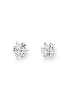 Ivory & Co Waterlily Earrings Silver Crystal bubbleroom.se