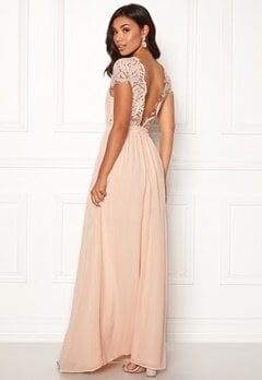Moments New York Camellia Chiffon Gown Beige-pink bubbleroom.se