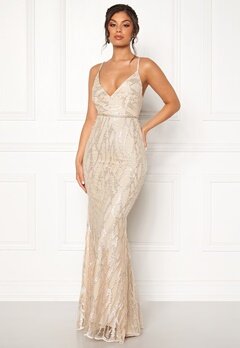 Moments New York Delphine Beaded Gown Champagne bubbleroom.se