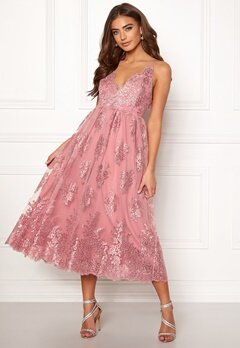 Moments New York Gardenia Lace Dress Dusty pink bubbleroom.se