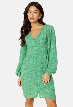 ONLY Leonora L/S V-Neck Dress Jelly Bean AOP:Mini bubbleroom.se