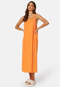 ONLY May S/L Mix Dress Orange Peel bubbleroom.se
