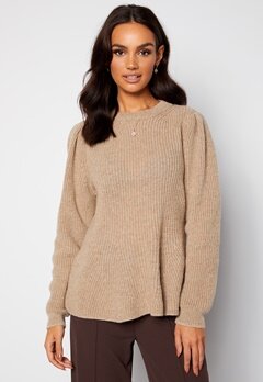 ONLY Stacy L/S O-Neck Pullover Pumice Stone Det. Me bubbleroom.se