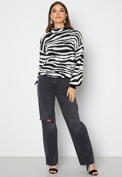Trendyol Zebra Knit Sweater Black bubbleroom.se