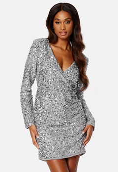 VILA Cava Sequin Dress Silver bubbleroom.se