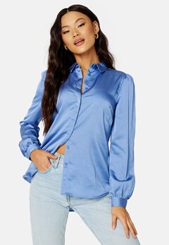 VILA Ellette Satin L/S Shirt English Manor bubbleroom.se