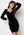 BUBBLEROOM Rudina puff sleeve short velvet dress Black bubbleroom.se