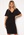 Goddiva Flutter Sleeve Fitted Midi Dress Black bubbleroom.se