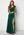 Goddiva Bardot Pleat Maxi Split Dress Emerald bubbleroom.se
