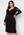 Goddiva Curve Long Sleeve Lace Trim Midi Dress Black bubbleroom.se