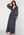 Goddiva Ditsy Long Sleeve Shirred Maxi Dress Navy bubbleroom.se
