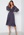 Goddiva Ditsy Long Sleeve Shirred Midi Dress Navy bubbleroom.se