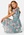 Goddiva Floral Flutter Tiered Midi Dress Air Force Blue bubbleroom.se