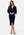 Goddiva Long Sleeve Chiffon Rouched Midi Dress Navy bubbleroom.se