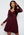 Goddiva Long Sleeve Lace Skater Dress Dark Wine bubbleroom.se