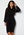John Zack Long Sleeve Rouched Midi Dress Black bubbleroom.se