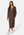 ONLY New Tessa L/S Midi V-Neck Dress Chestnut Detail: W M bubbleroom.se