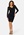 VILA Beaut Lace L/S VNeck Short Dress Black bubbleroom.se