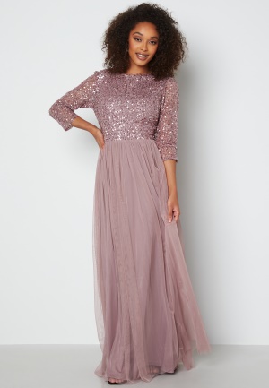 Billede af AngelEye Sequin Bodice Maxi Dress Lavender S (UK10)