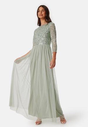Bilde av Angeleye Sequin Bodice Maxi Dress Sage Green S (uk10)