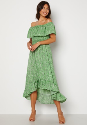 AX Paris Bardot Frill Midaxi Dress Green L (UK14)