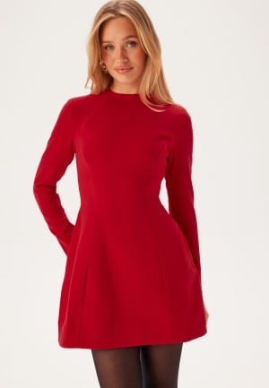 Läs mer om Bardot Delphi Long Sleve Mini Dress 191663 Deep Red 40(UK12)