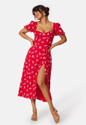 Bilde av Bardot Gillian Midi Dress Red 36(uk8)