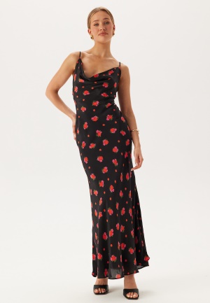 Läs mer om Bardot Monroe Cowl Neck Maxi Dress 194008 Black Floral 44(UK16)