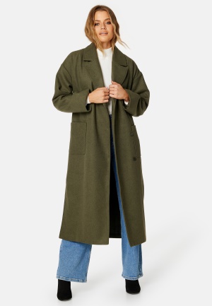 BUBBLEROOM Alemah Oversized Wool Blend Coat Dark green 34