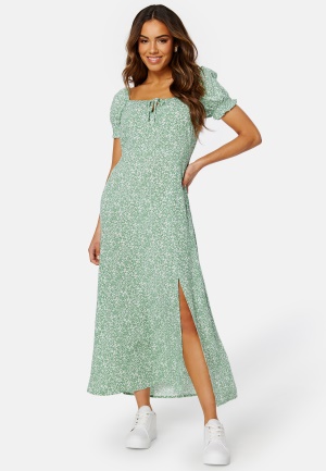 BUBBLEROOM Allison long dress Green / Patterned XL
