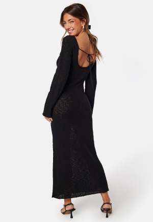Läs mer om BUBBLEROOM Ayra Fine Knitted Maxi Dress Black XL